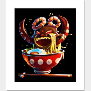 funny ramen monster noodles gift Posters and Art